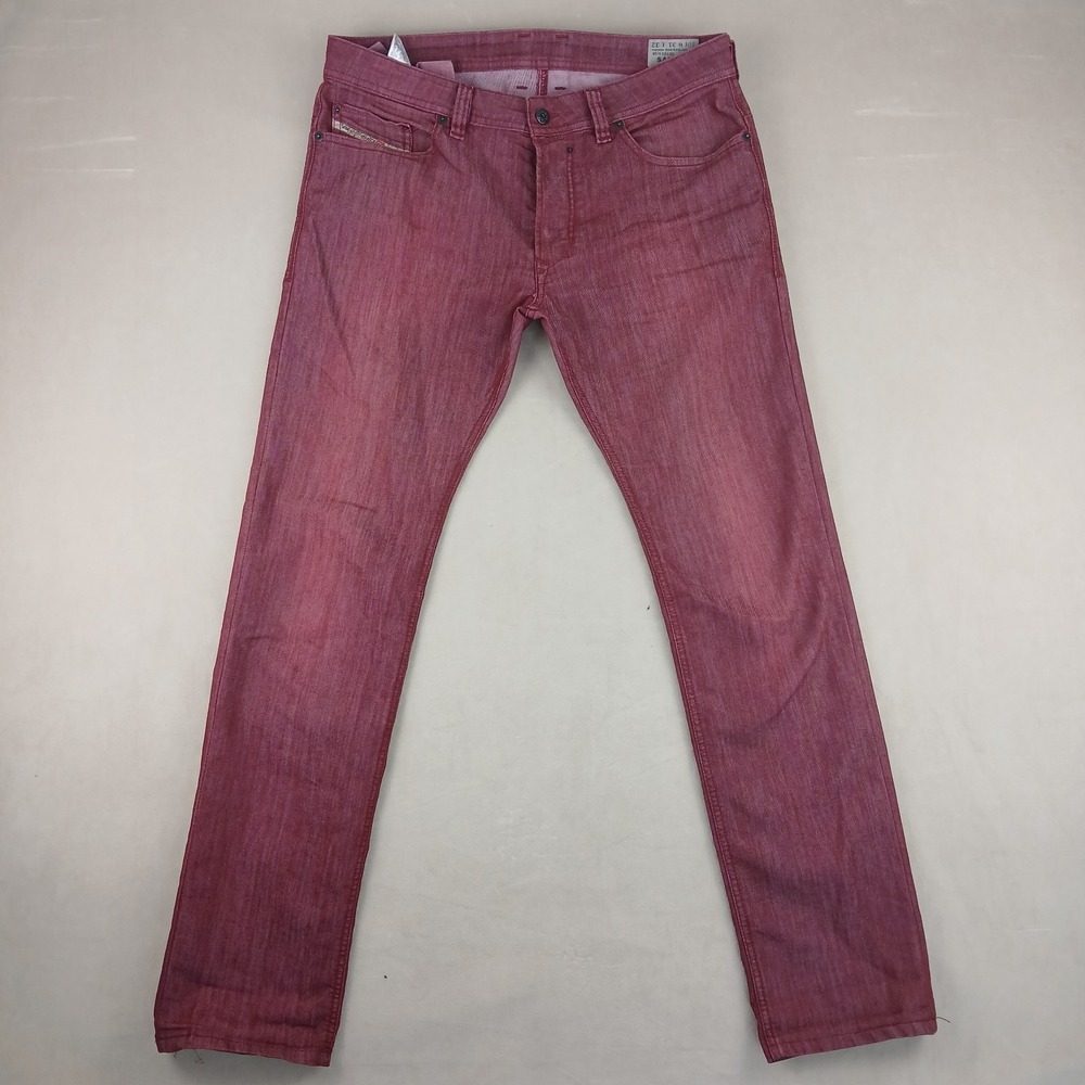 Diesel Safado 31x32 Mens Jeans Red Denim Slim Straight